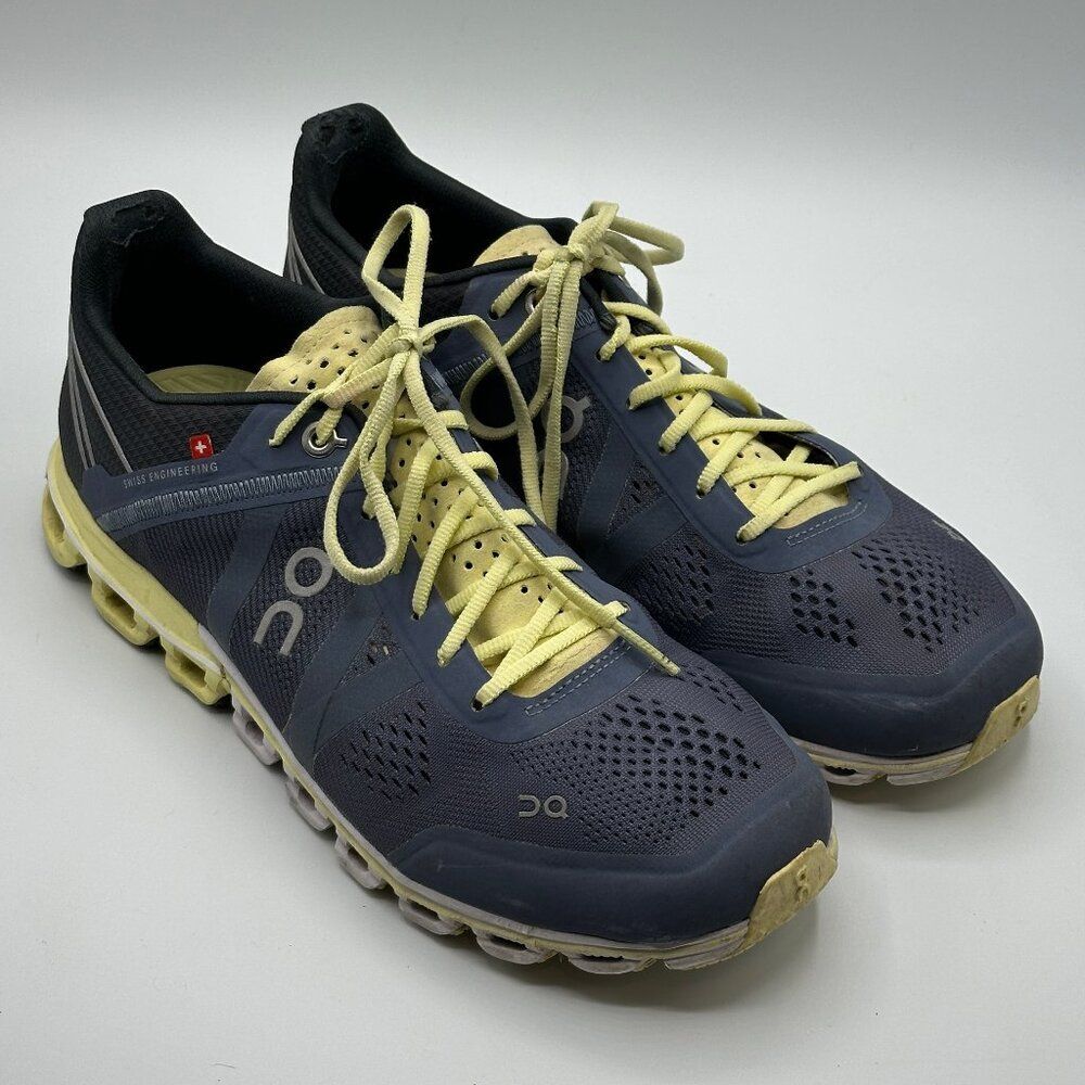 ON Women's Cloudflow Running Sneakers Shoes, Smoke/Limelight, 7.5 Medium US